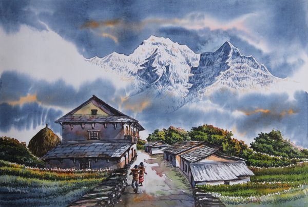 Annapurna Range with Ghandruk Village, Pokhara