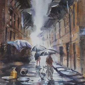 Monsoon vibe, scene from Bhaktapur, Nepal.