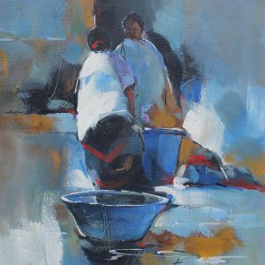 Nepali women fetching water