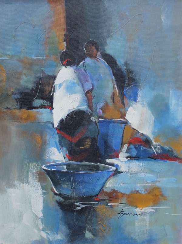Nepali women fetching water