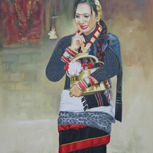 A Newari women back from puja (prayer)