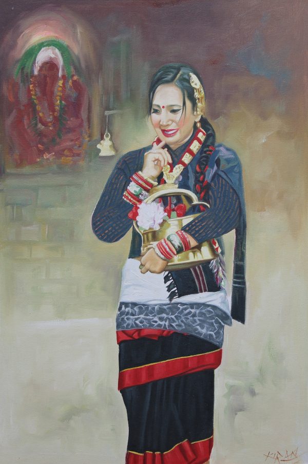 A Newari women back from puja (prayer)