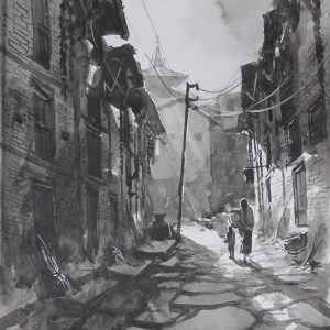 Street scene from Bhaktapur City, Kathmandu Valley Nepal