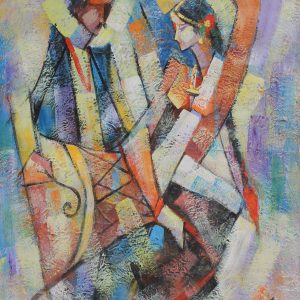 Newar couple dancing during festival